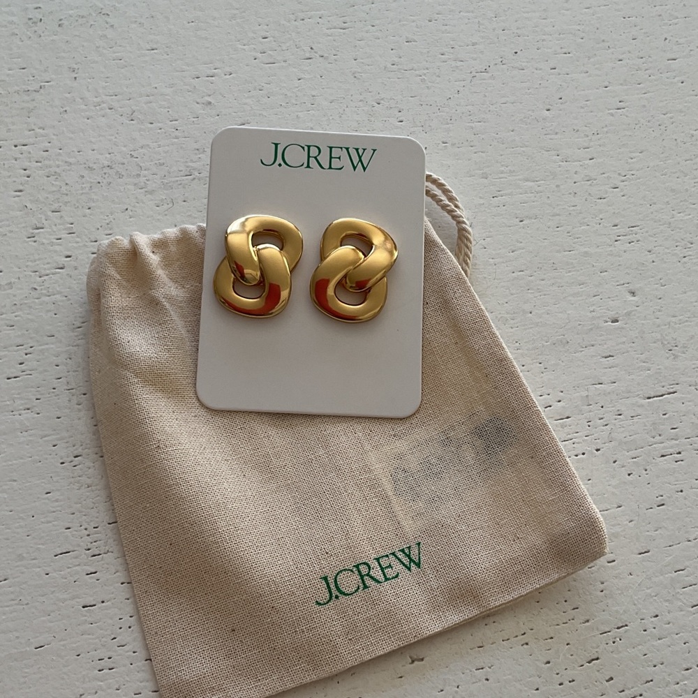 Gold link earrings from JCrew. NWT.